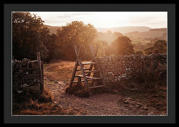 Wooden Stile At Sunset