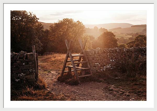 Wooden Stile At Sunset