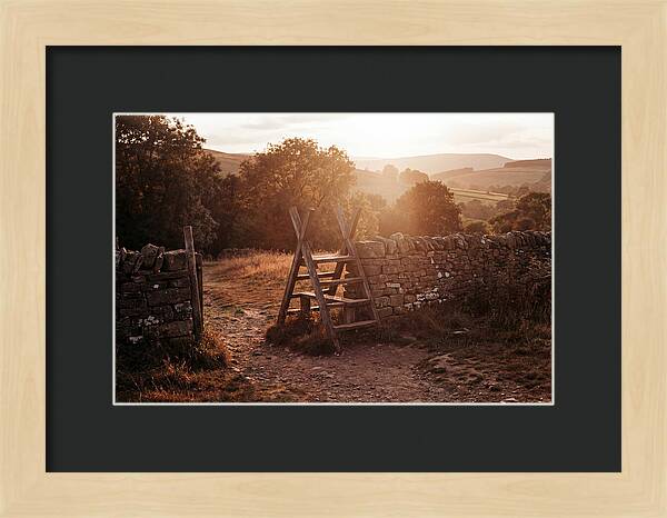 Wooden Stile At Sunset