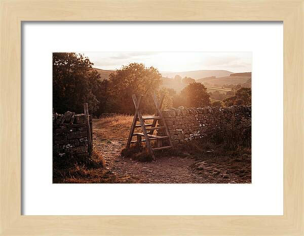 Wooden Stile At Sunset