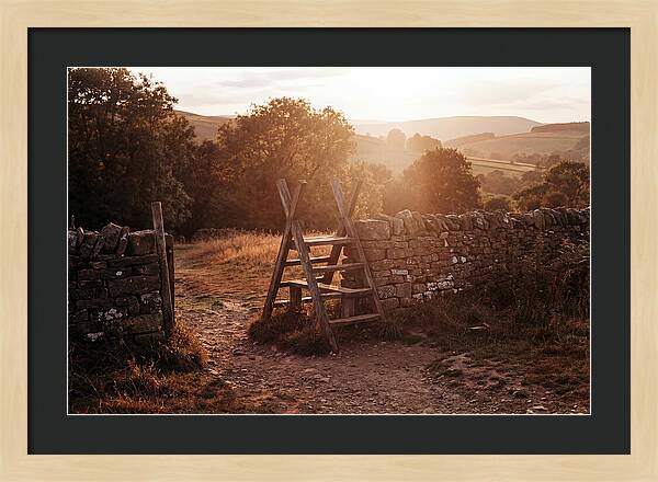 Wooden Stile At Sunset
