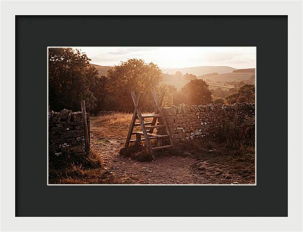 Wooden Stile At Sunset