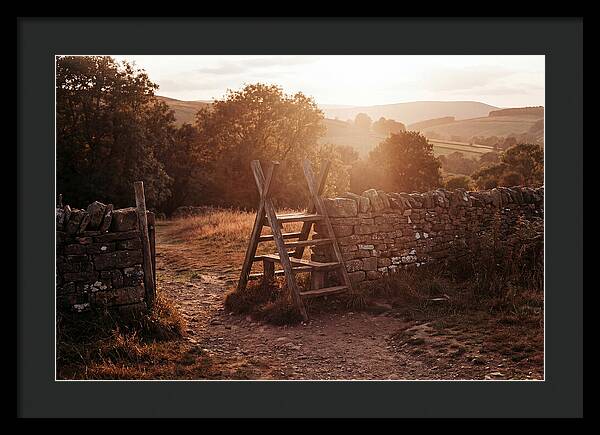 Wooden Stile At Sunset