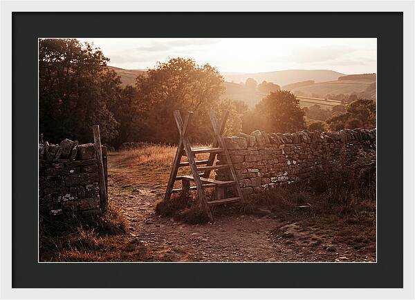 Wooden Stile At Sunset