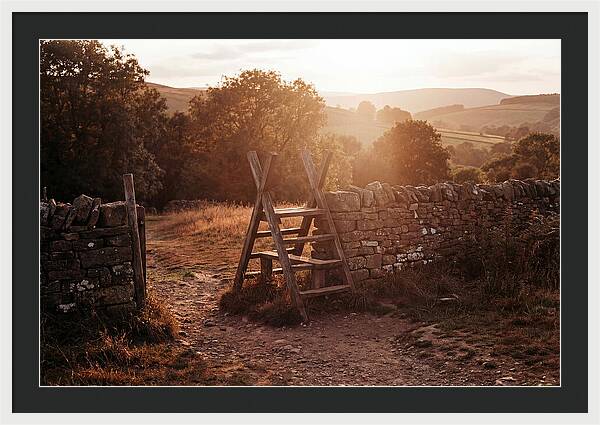 Wooden Stile At Sunset