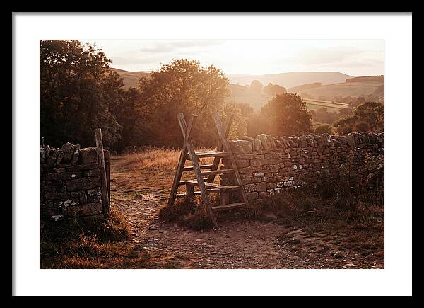 Wooden Stile At Sunset