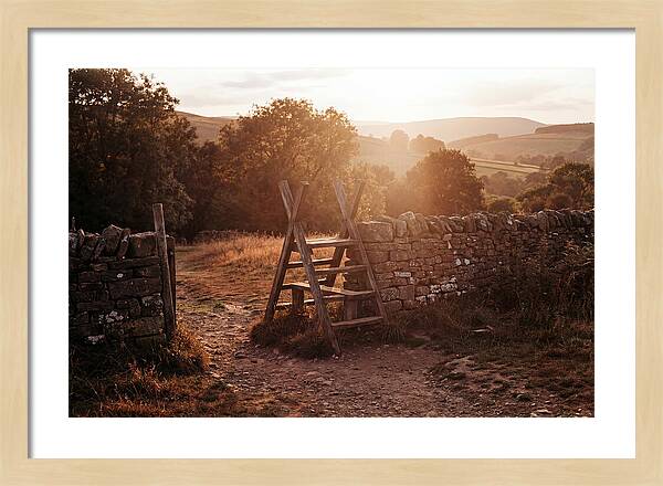 Wooden Stile At Sunset