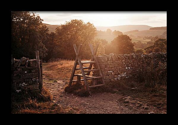 Wooden Stile At Sunset