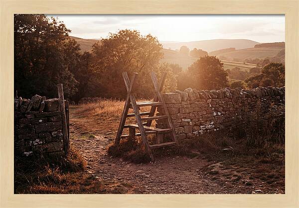 Wooden Stile At Sunset