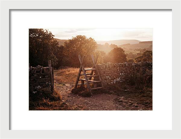 Wooden Stile At Sunset