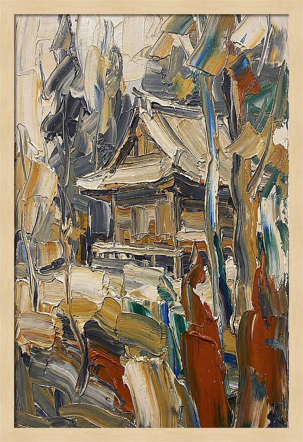 Wooden Temple Among Trees