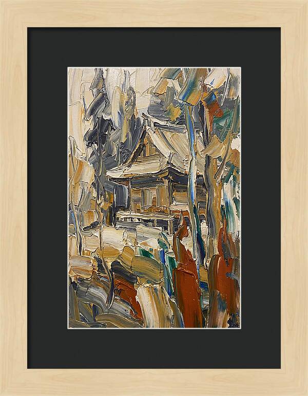 Wooden Temple Among Trees