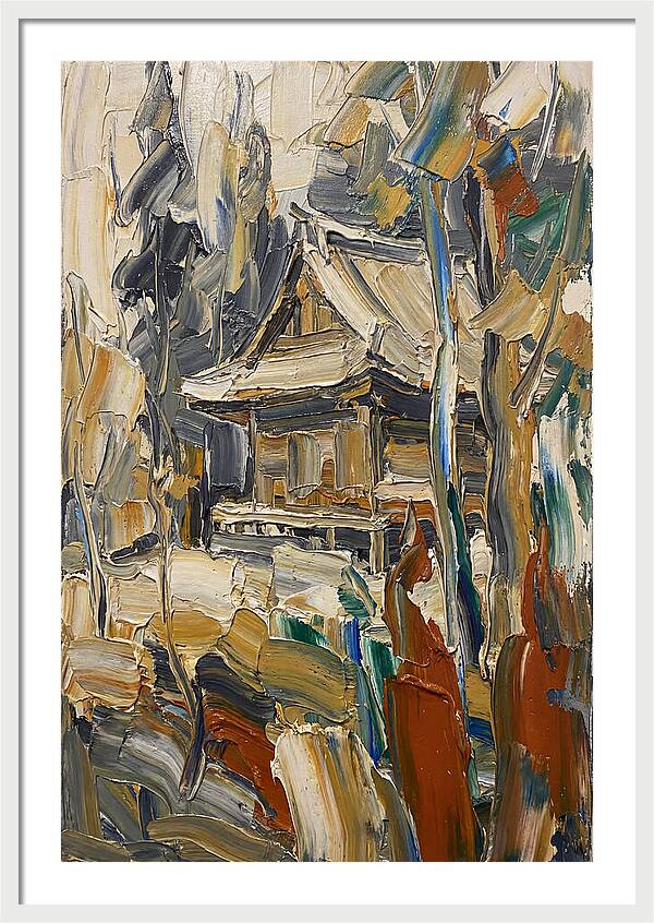 Wooden Temple Among Trees