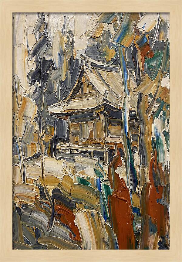 Wooden Temple Among Trees