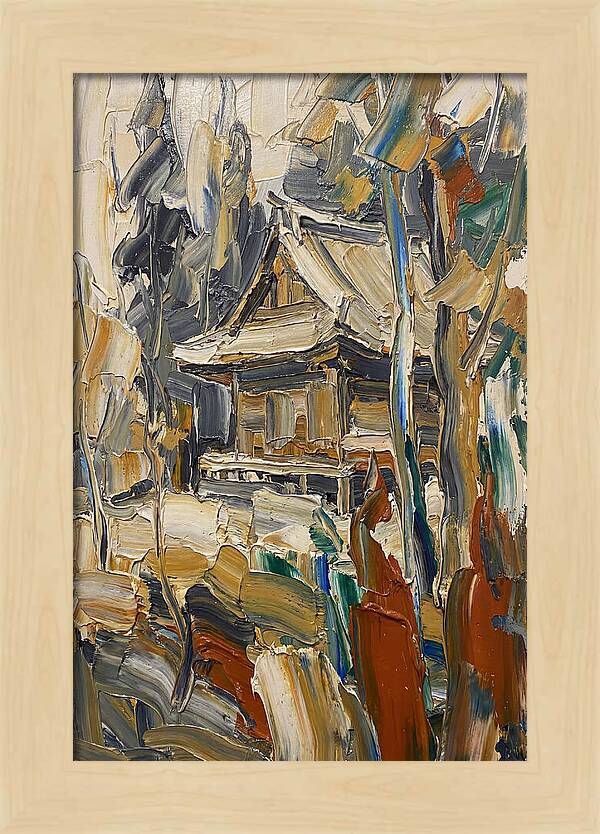 Wooden Temple Among Trees