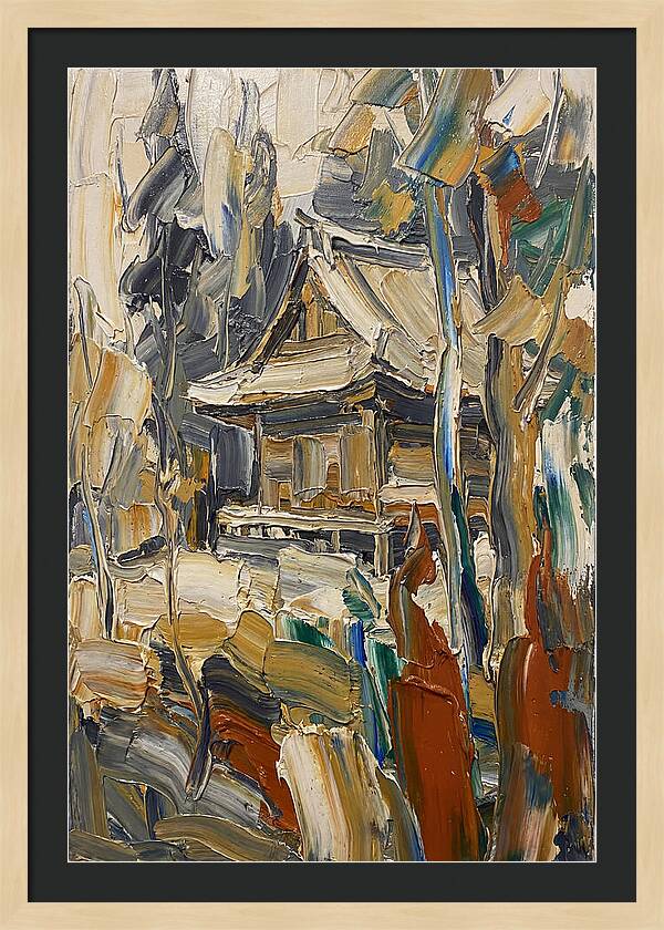 Wooden Temple Among Trees