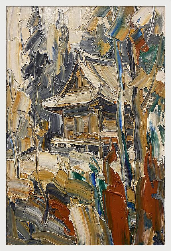 Wooden Temple Among Trees