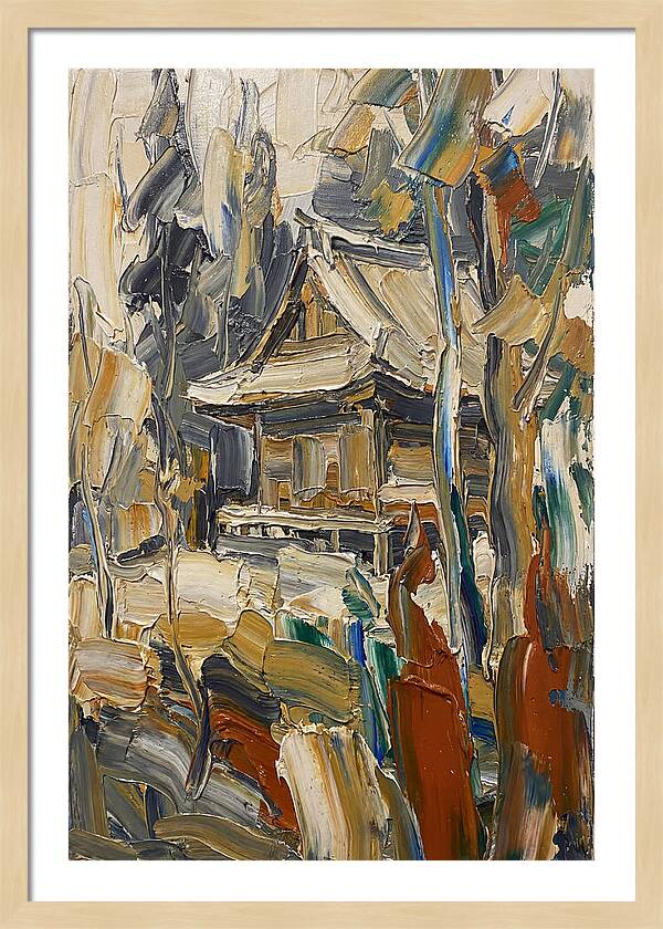 Wooden Temple Among Trees