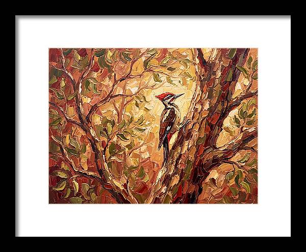 Woodpecker Among Golden Leaves