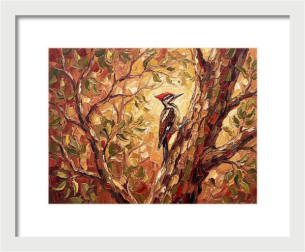 Woodpecker Among Golden Leaves