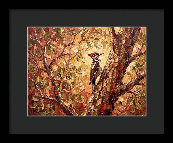 Woodpecker Among Golden Leaves