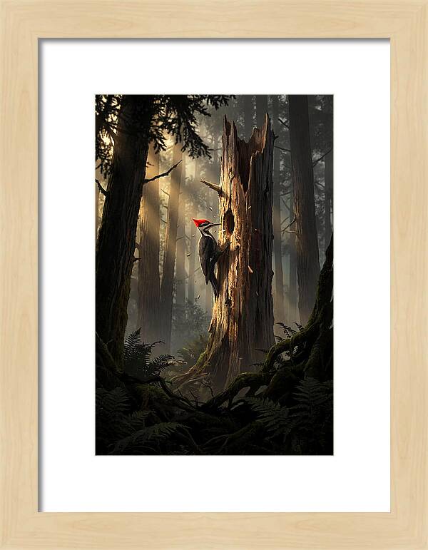 Woodpecker Drumming In The Forest