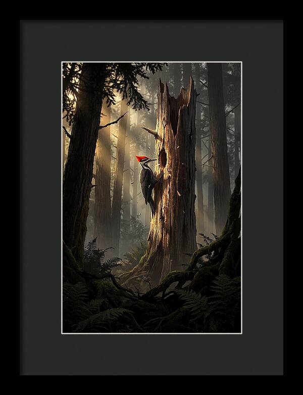 Woodpecker Drumming In The Forest