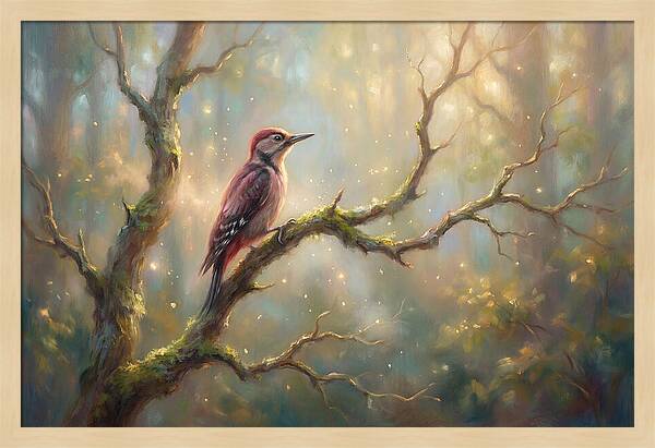 Woodpecker In Forest