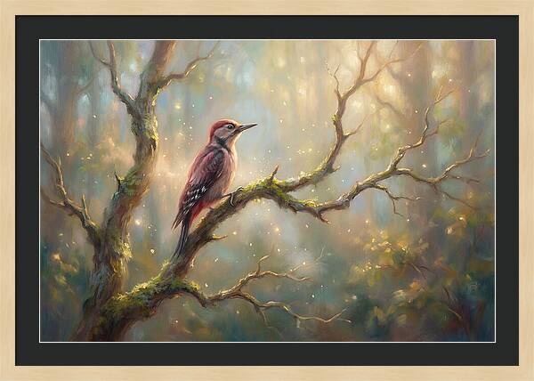 Woodpecker In Forest