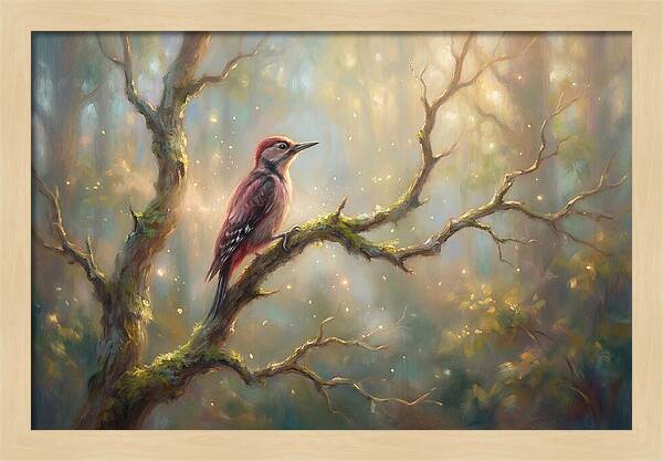 Woodpecker In Forest