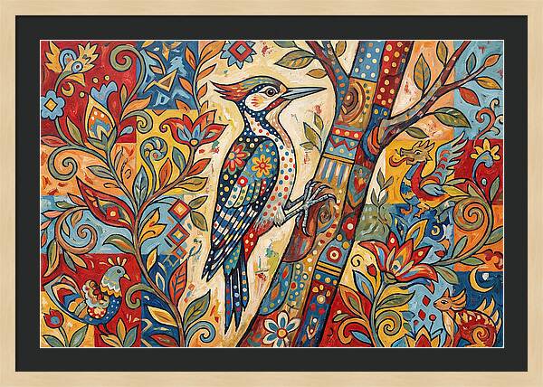 Woodpecker In Vibrant Colors