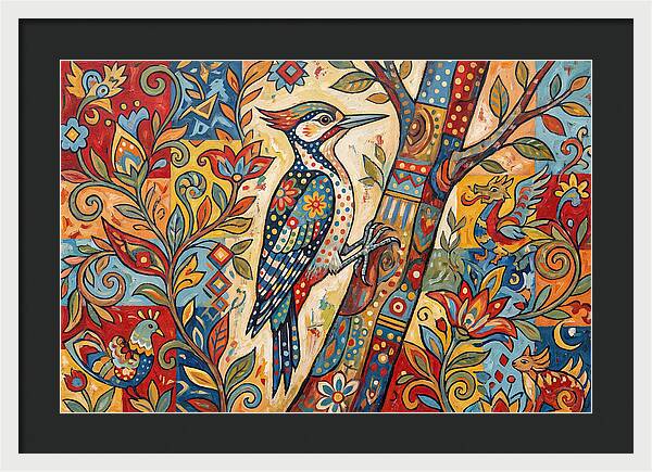 Woodpecker In Vibrant Colors
