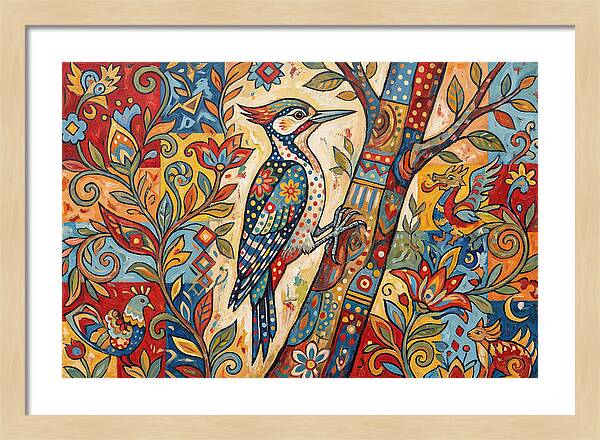 Woodpecker In Vibrant Colors