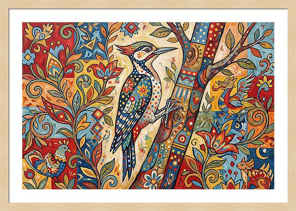 Woodpecker In Vibrant Colors
