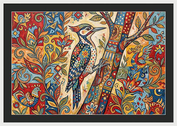 Woodpecker In Vibrant Colors