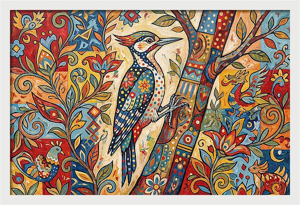 Woodpecker In Vibrant Colors