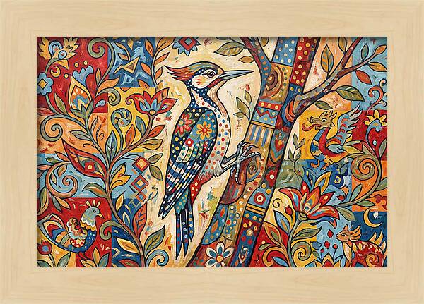 Woodpecker In Vibrant Colors