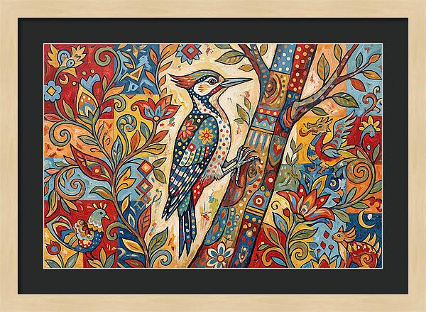 Woodpecker In Vibrant Colors