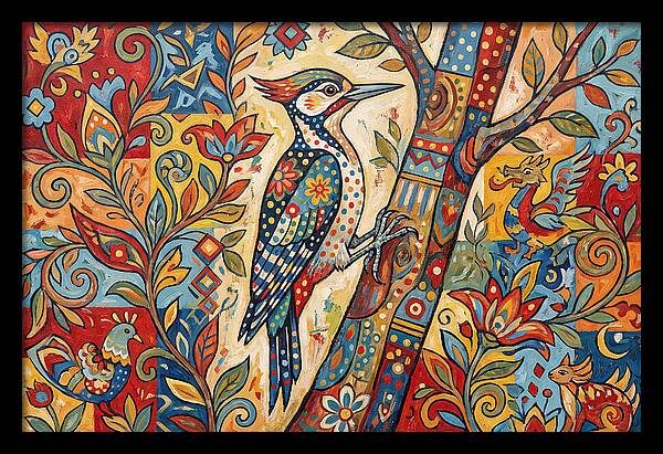 Woodpecker In Vibrant Colors
