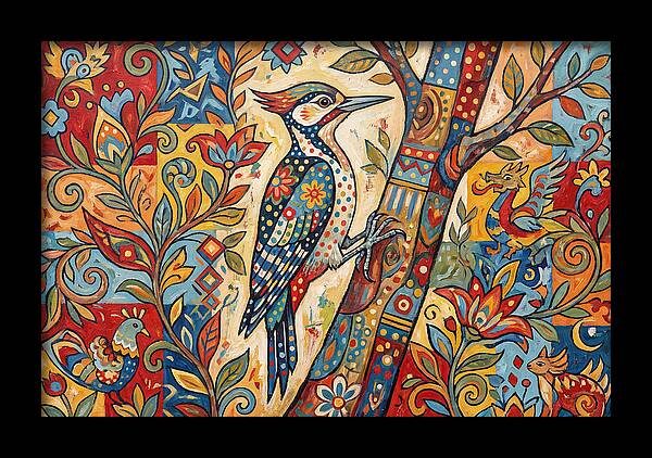 Woodpecker In Vibrant Colors
