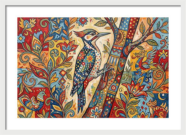 Woodpecker In Vibrant Colors