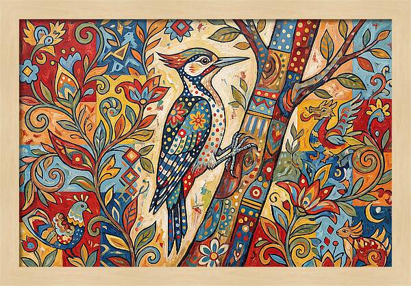 Woodpecker In Vibrant Colors