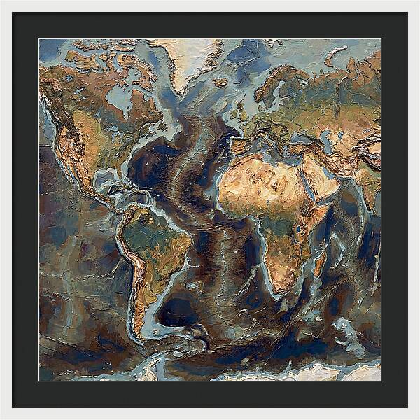 World Map In Palette Knife Style