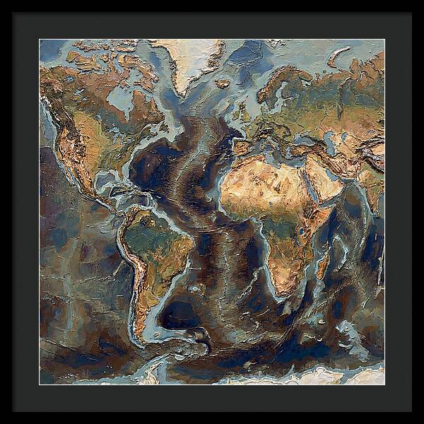 World Map In Palette Knife Style