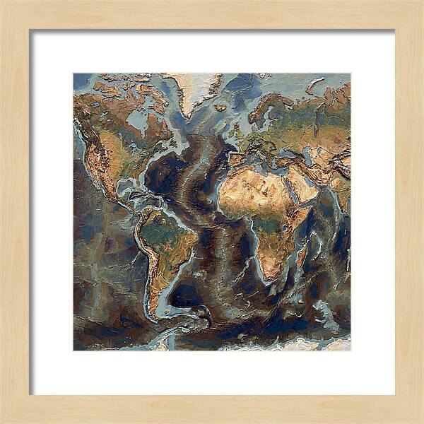 World Map In Palette Knife Style