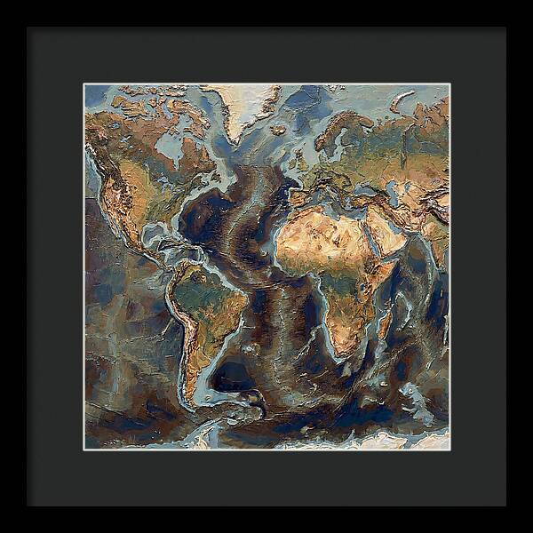 World Map In Palette Knife Style