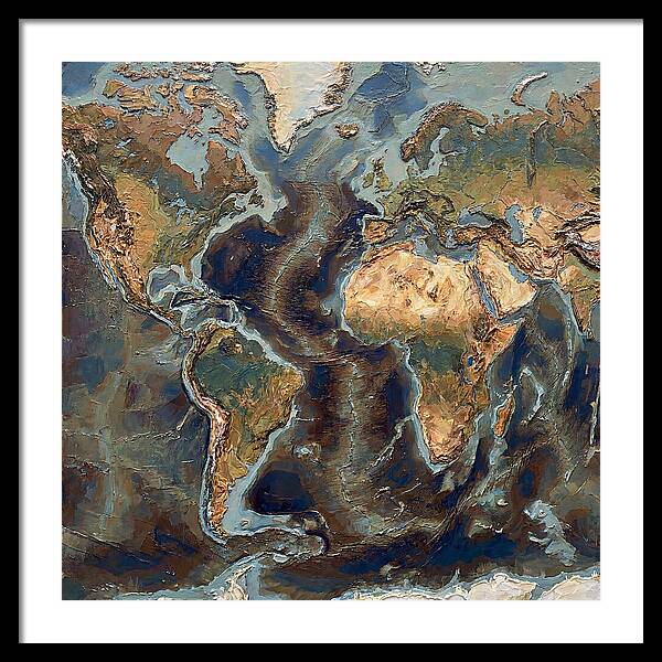 World Map In Palette Knife Style