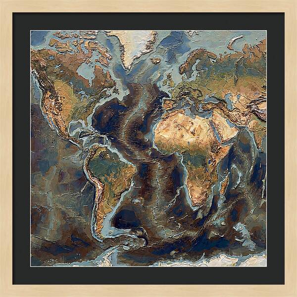 World Map In Palette Knife Style