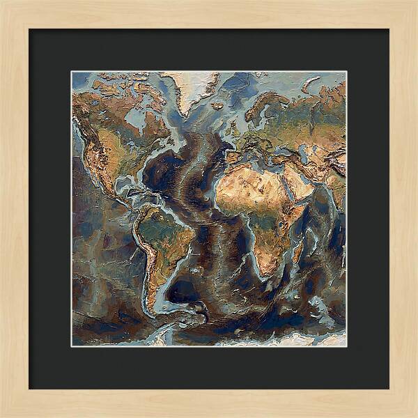 World Map In Palette Knife Style