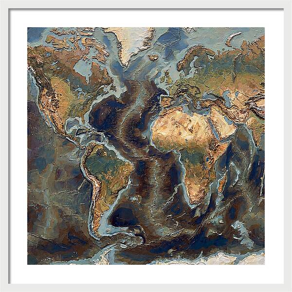 World Map In Palette Knife Style